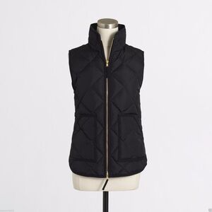 J. Crew Excursion Black Quilted Puffer Vest in Black size XS style 92465.
